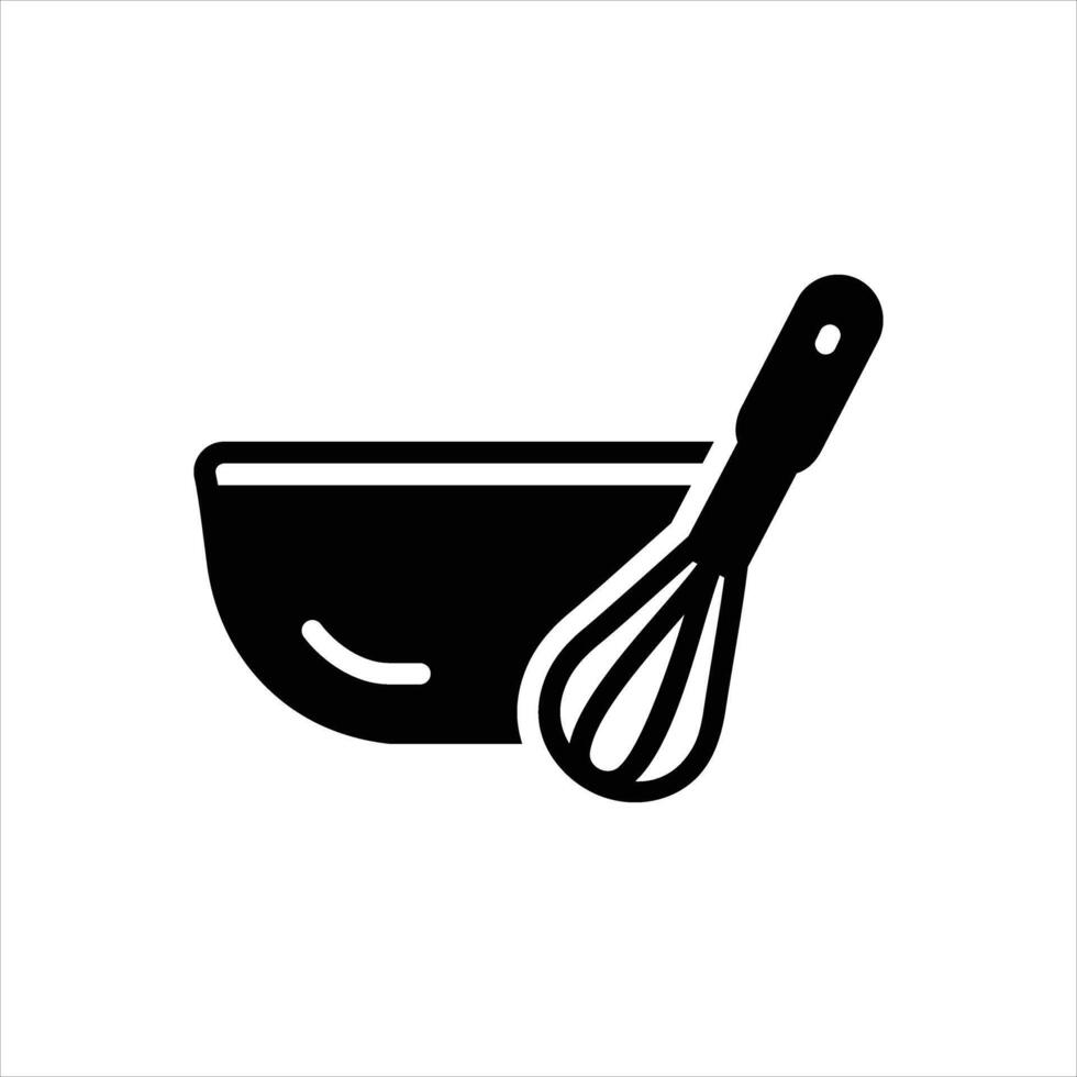 Solid icon mixing-bowl vector