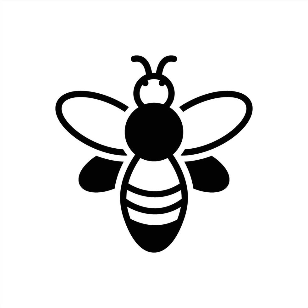 Solid icon bee vector