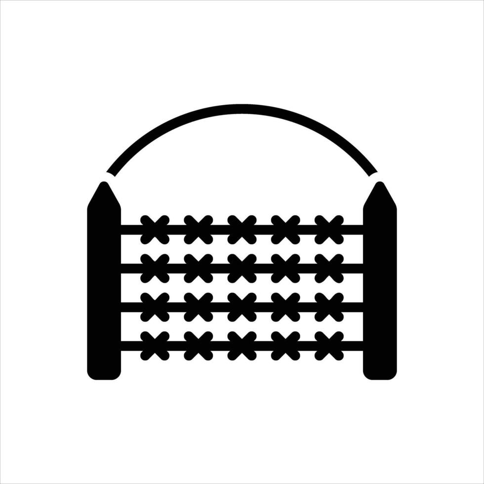 Solid fence icon vector