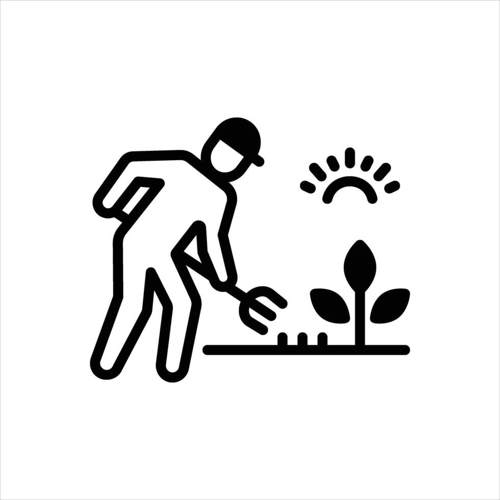 Solid icon gardener vector