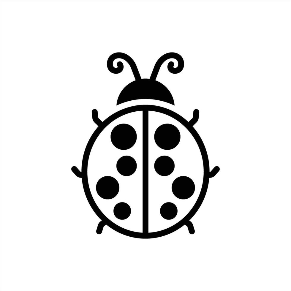 Solid icon ladybug vector