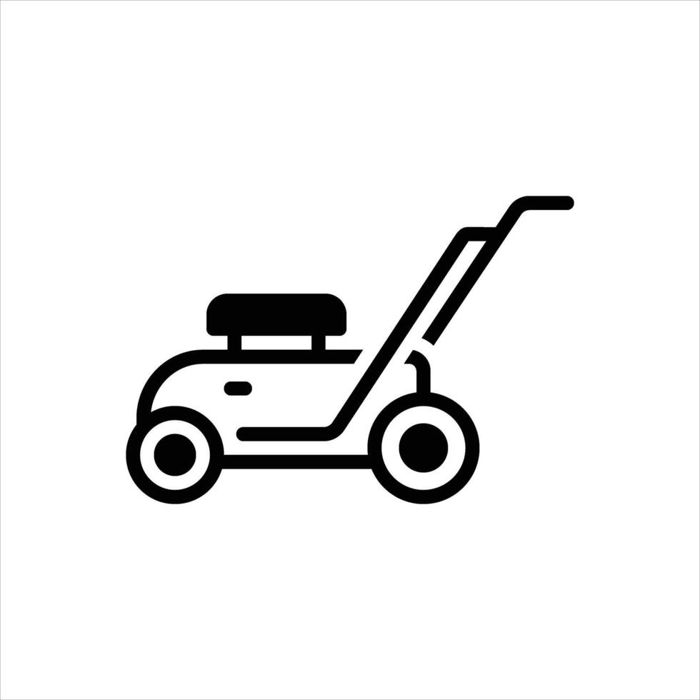 Solid icon lawn-mower vector