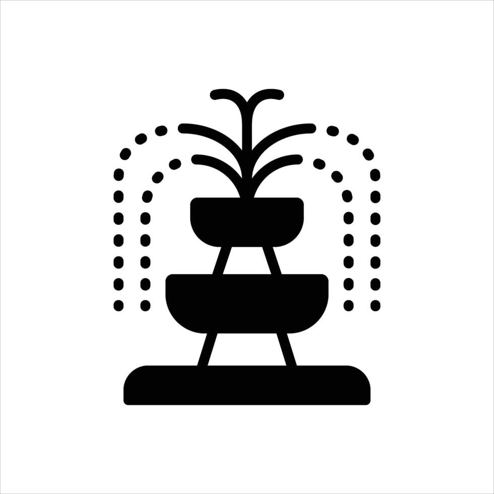 Solid icon fountain vector