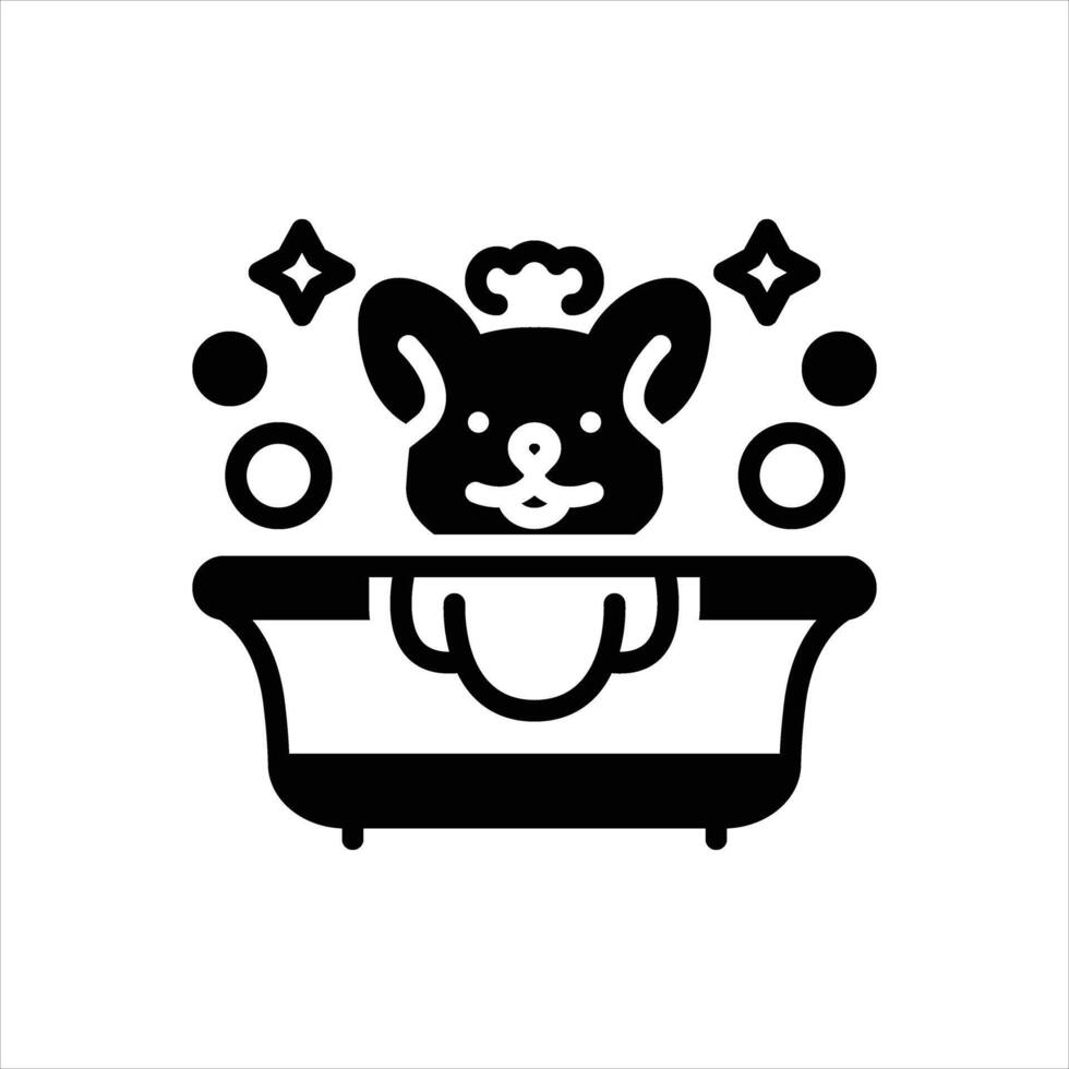 Solid icon bathing-dog vector