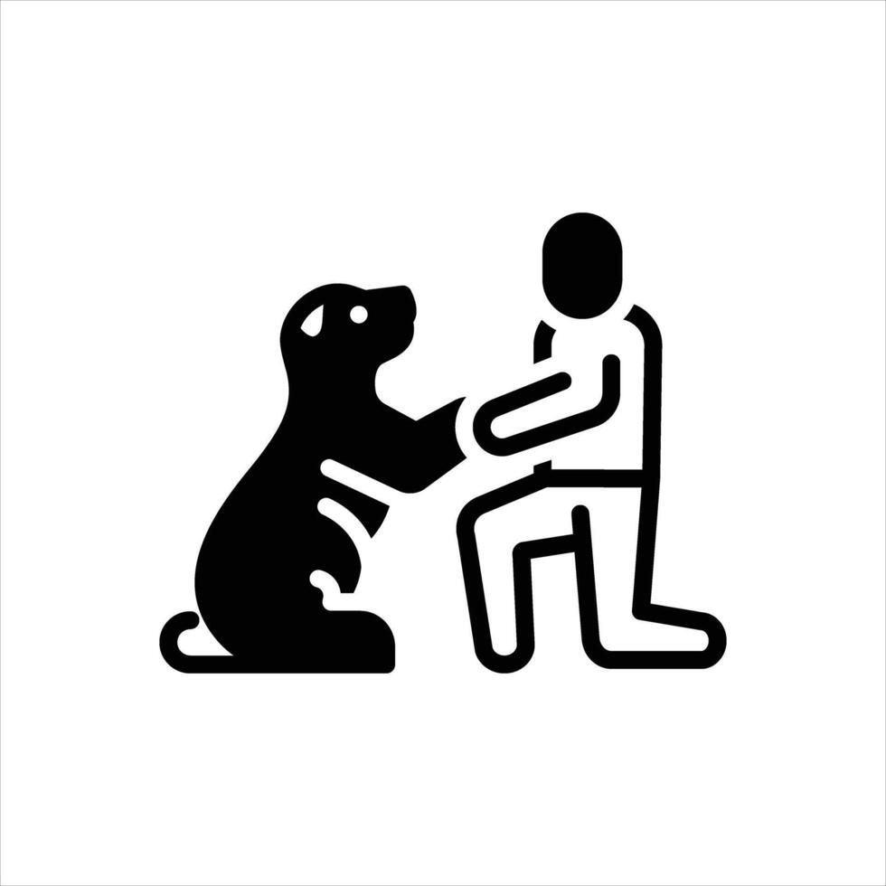 Solid icon training-dog vector