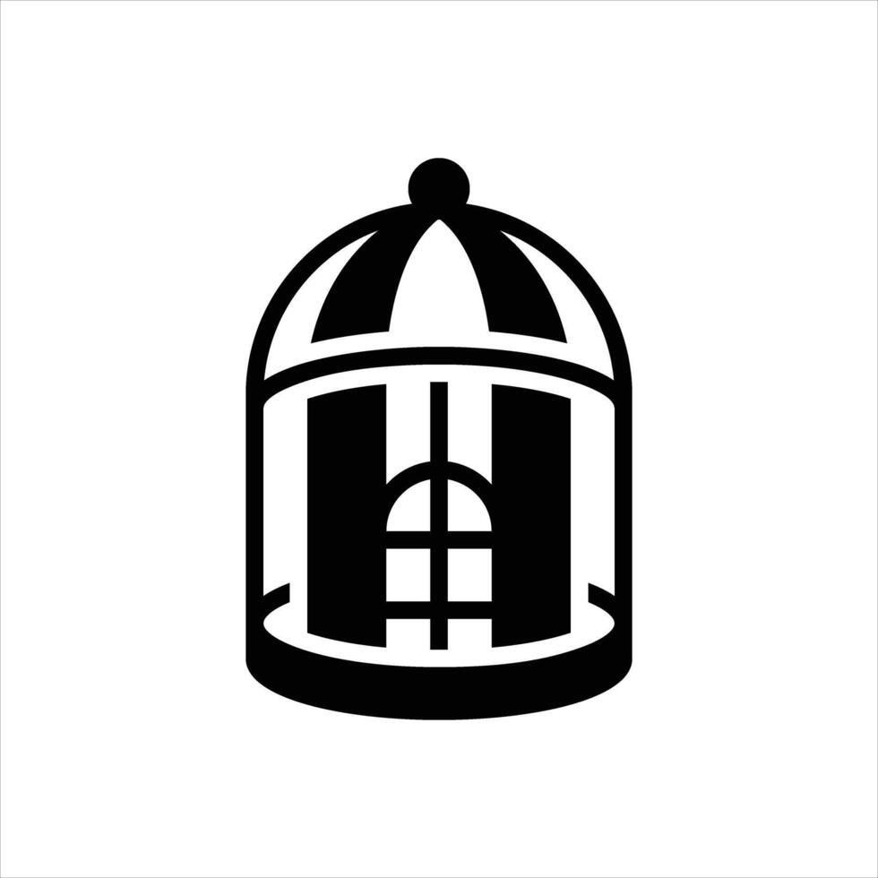 Solid icon bird-cage vector