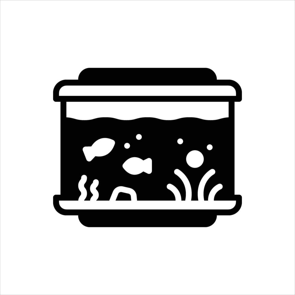 Solid icon aquarium vector