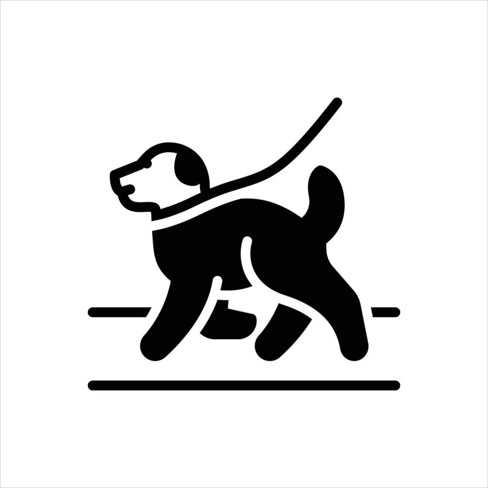 Solid icon dog-walk vector