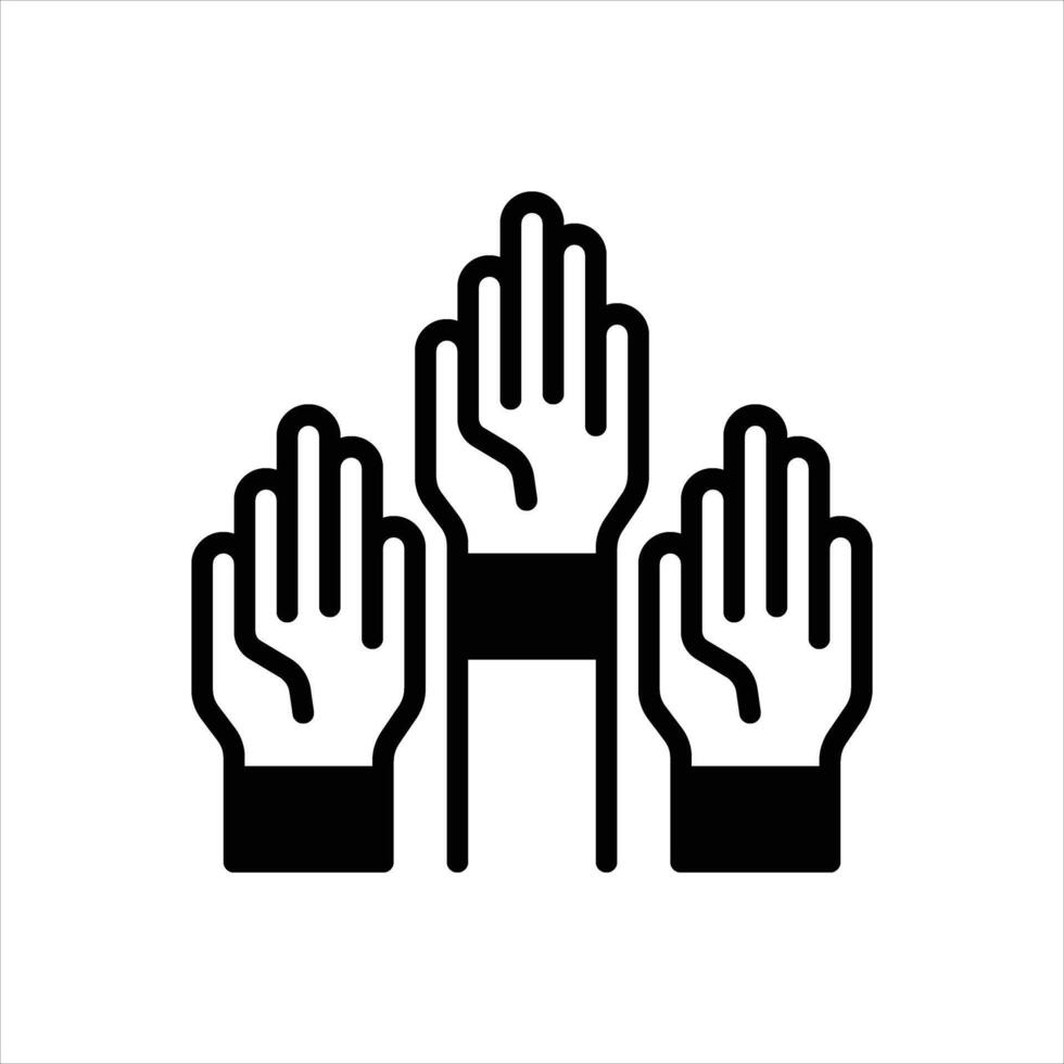 Solid icon participate vector