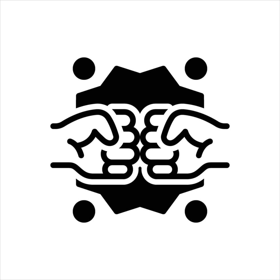 Solid icon fight vector