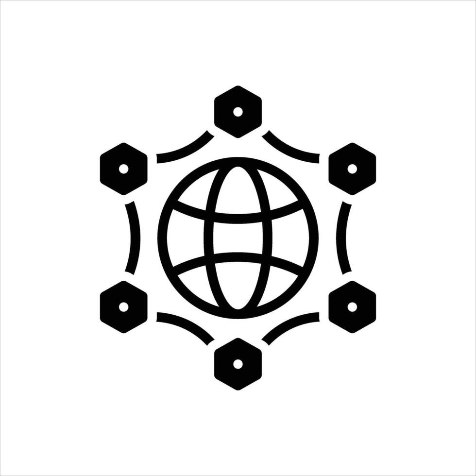Solid networking icon vector