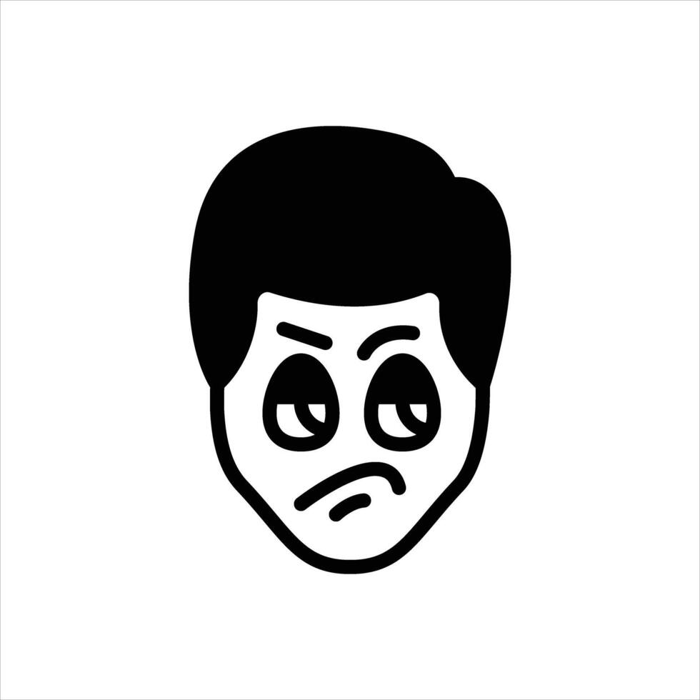 Solid icon jealous vector