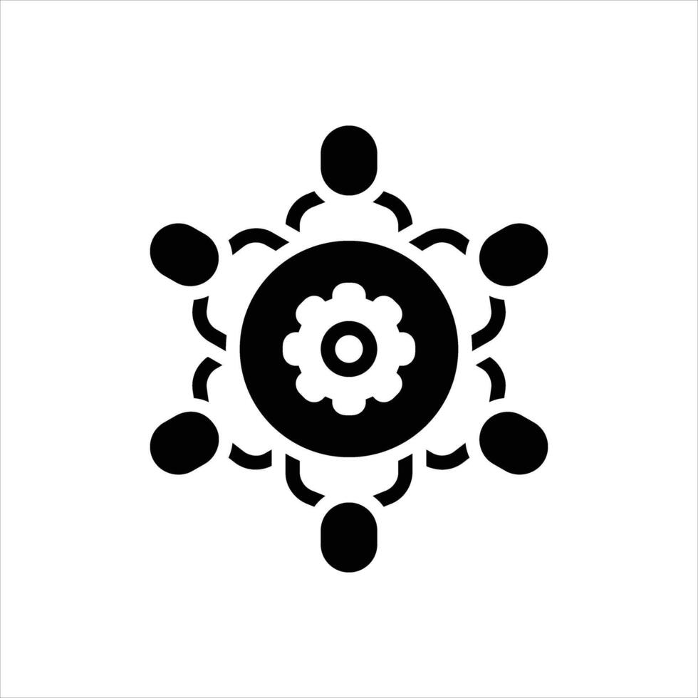 Solid icon teamwork vector