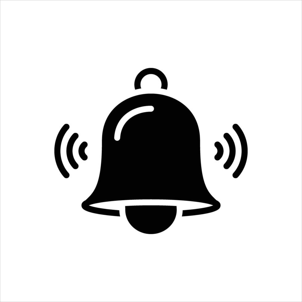 Solid bell icon vector
