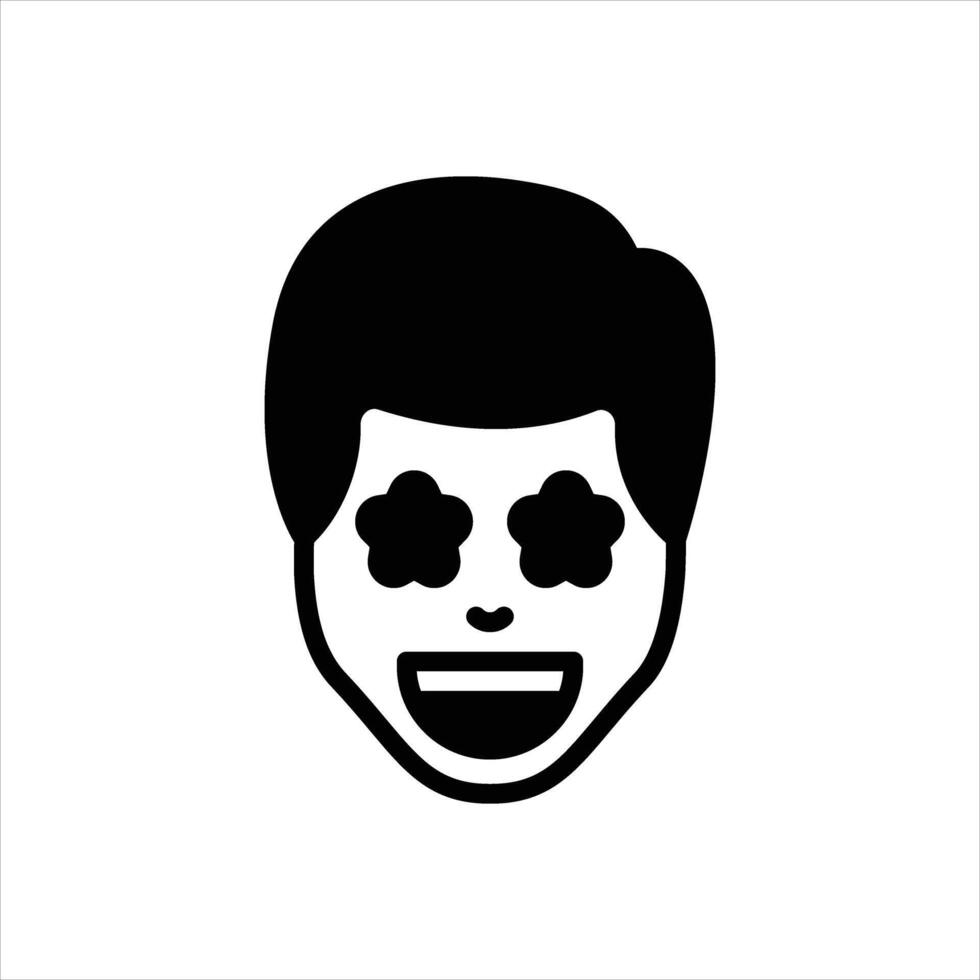 Solid icon excited vector