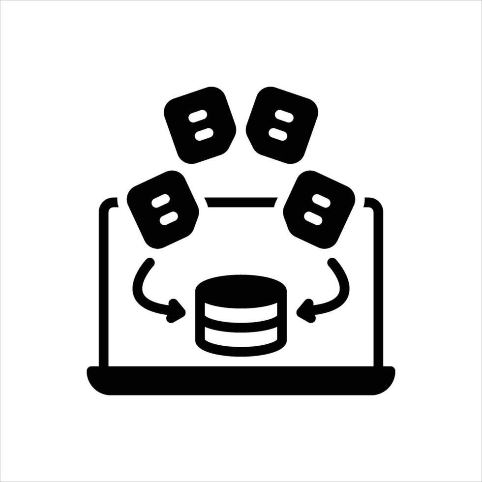 Solid icon data-collection vector