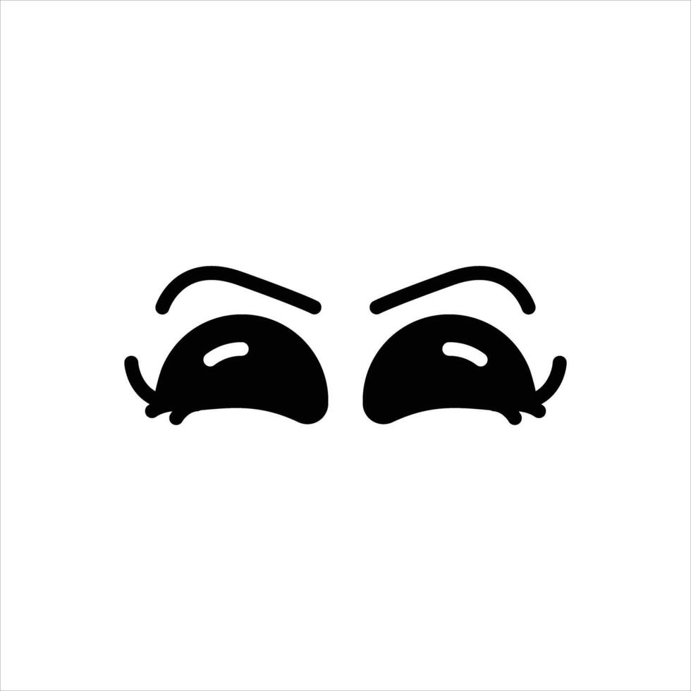 Solid icon closed-eye vector