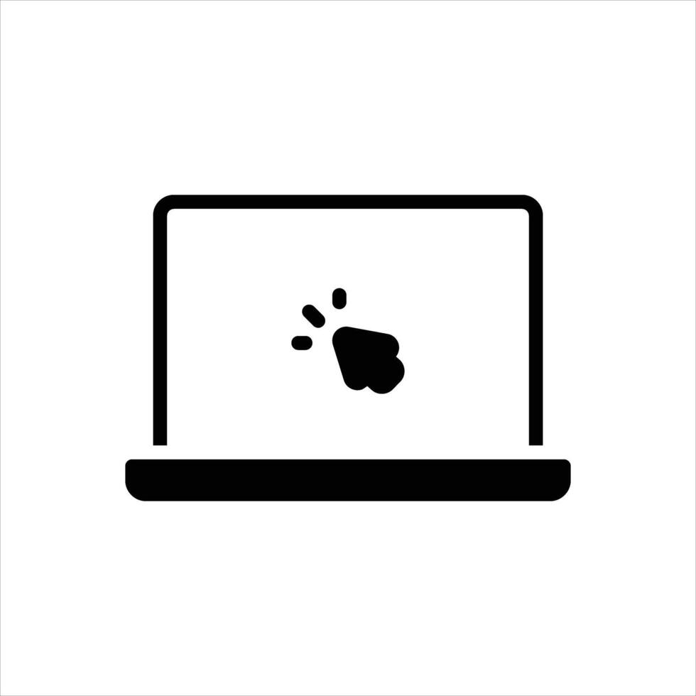 Solid icon laptop vector