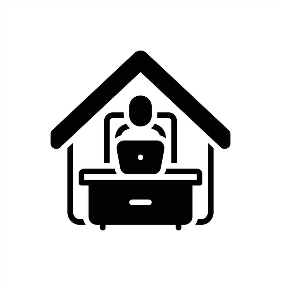 Solid icon remote-work vector