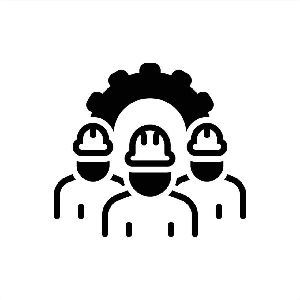 Solid icon worker vector