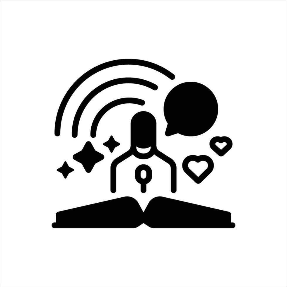 Solid icon storytelling vector