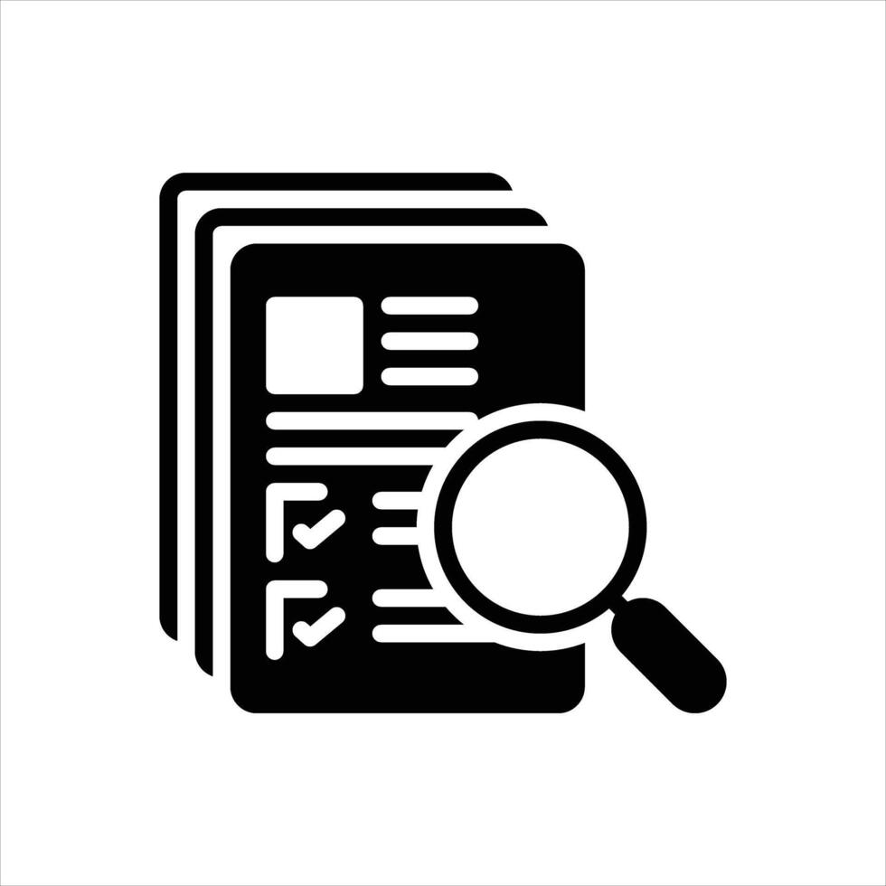 Solid icon examine vector
