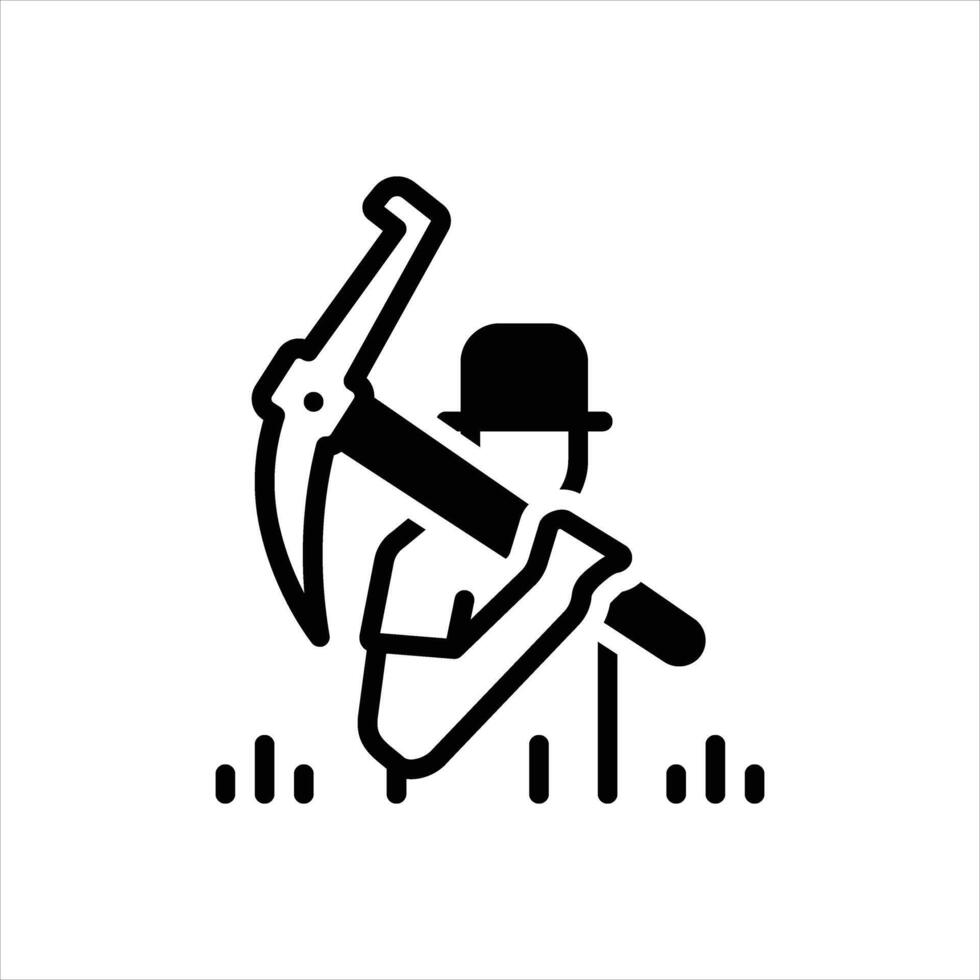 Solid icon farmer vector