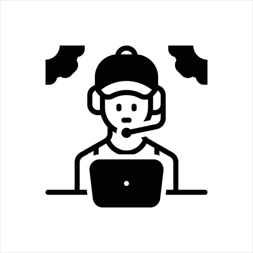 Solid icon assistance vector