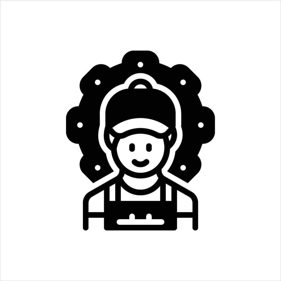 Solid icon handyman vector
