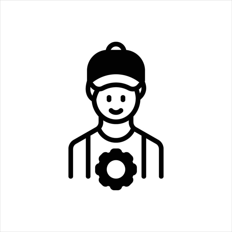 Solid icon repairman vector