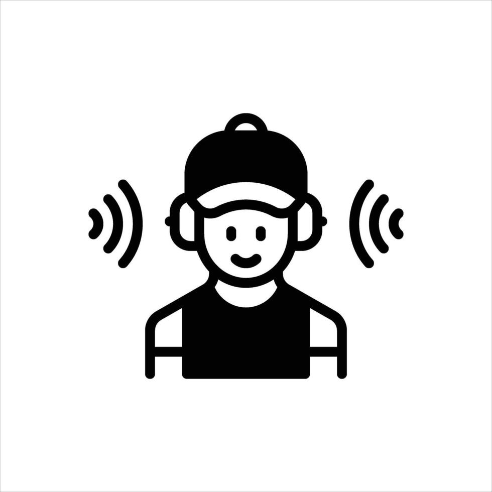 Solid icon listener vector