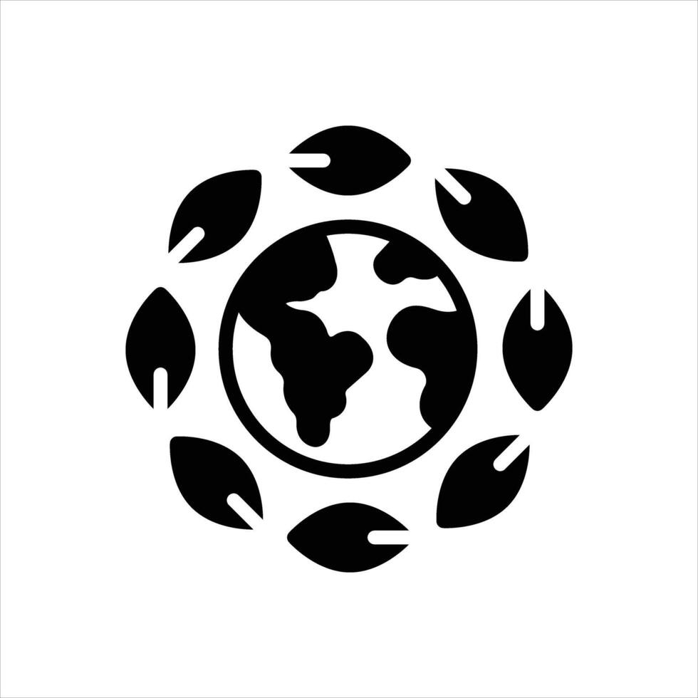 Solid icon eco-friendly vector