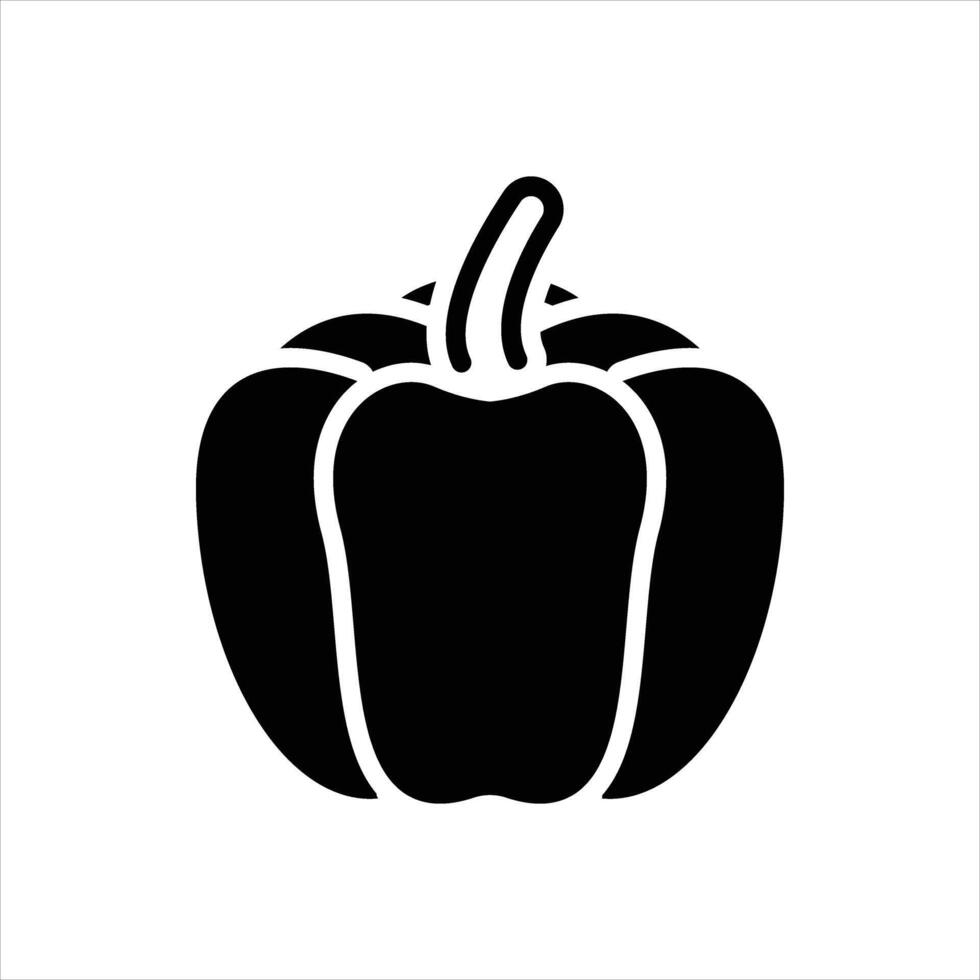 Solid icon bell-pepper vector