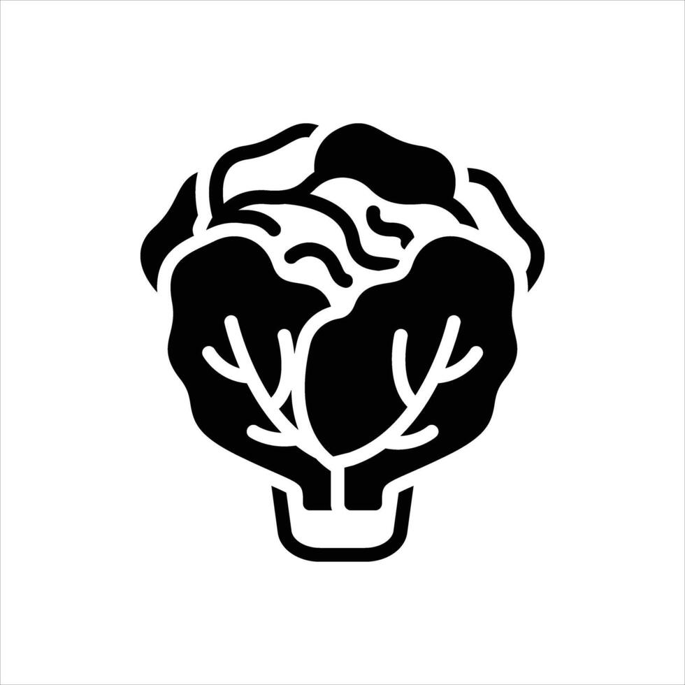 Solid icon lettuce vector