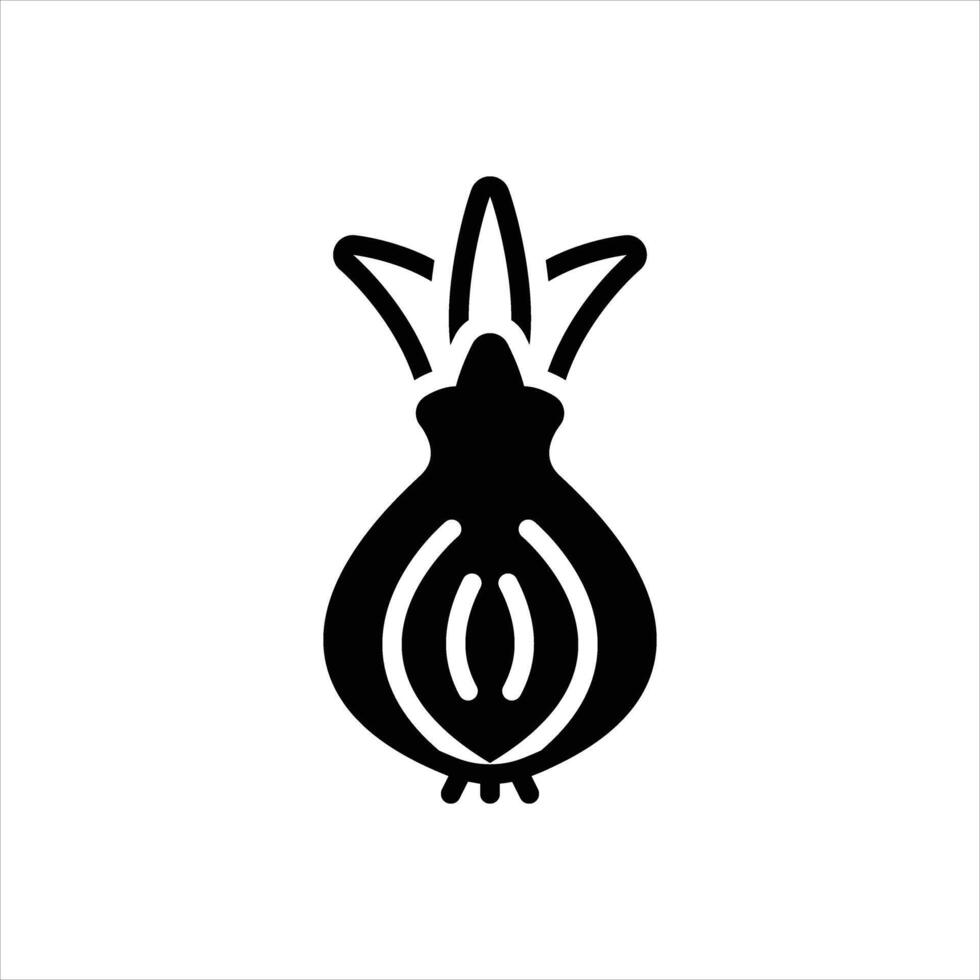 Solid onion icon vector