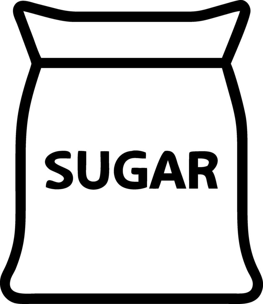 Sugar Bag Icon Illustration Minimalist Style vector