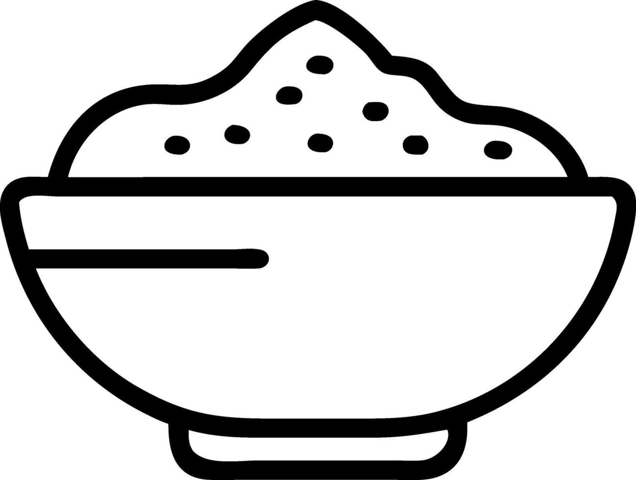Outline Illustration of a Bowl of Cereal or Powder vector
