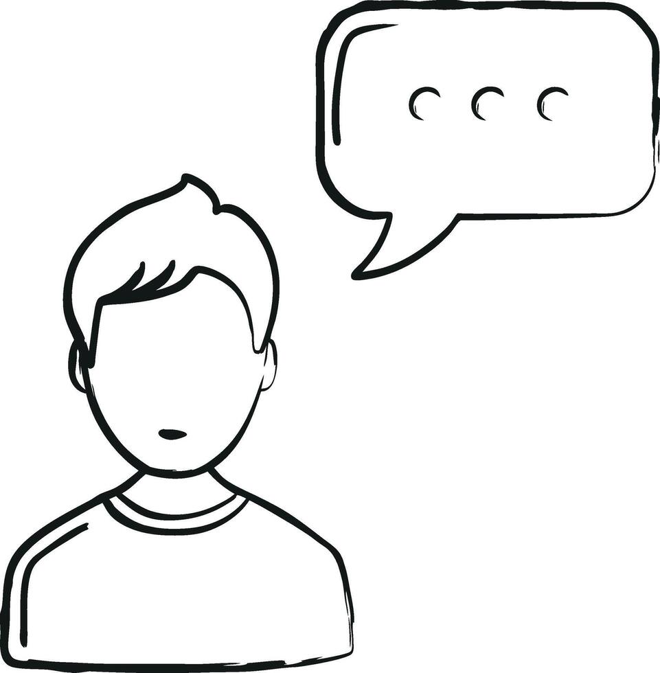 Man Speaking With Bubble Speech Outline vector