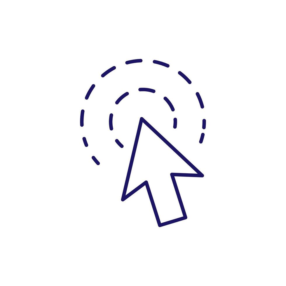 Cursor Outline Linear Symbol for Graphic and Web Design, Apps, Adverts, Various Cards vector