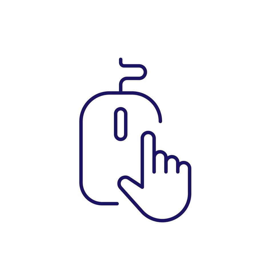 Computer Mouse Minimalistic Outline Icon for Web and Graphic Design, Apps, Banners, Social Network and Cards vector