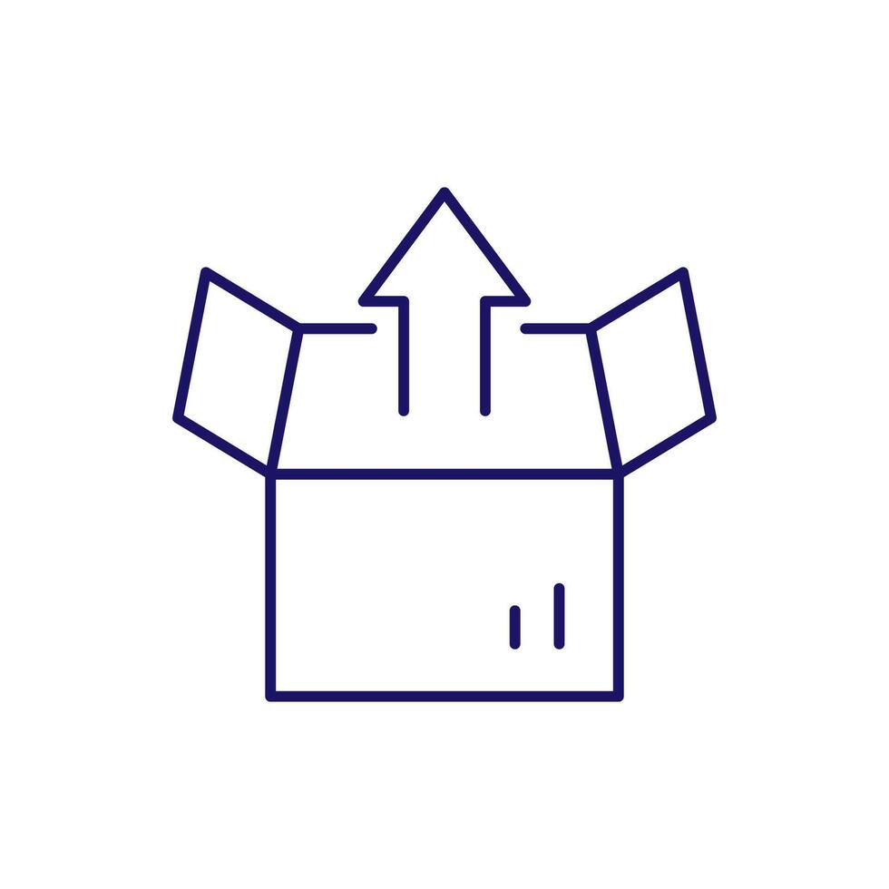 Arrow Up in Box Outline Icon for Graphics and Web Design, Apps, Adverts, Various Cards vector