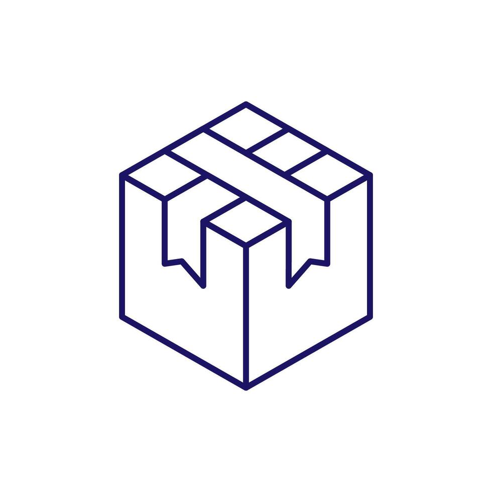 Line image of Delivery Box for Graphics, Concept, Apps vector