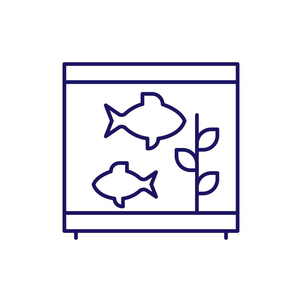 Aquarium Outline Simple Linear Image Collection. Editable Stroke. Perfect for Web Sites, Books, Cards, Apps vector