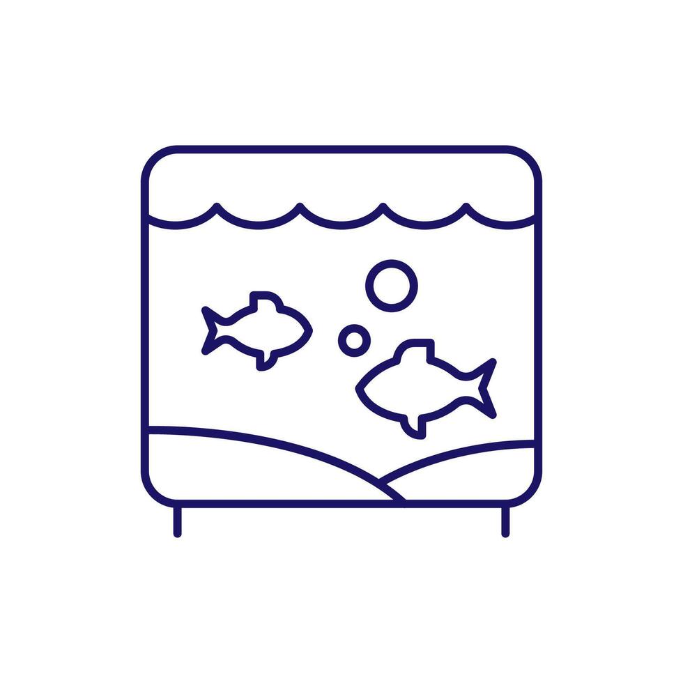 Aquarium Minimalistic Thin Icon for Web and Graphic Design, Apps, Banners, Social Network and Cards vector