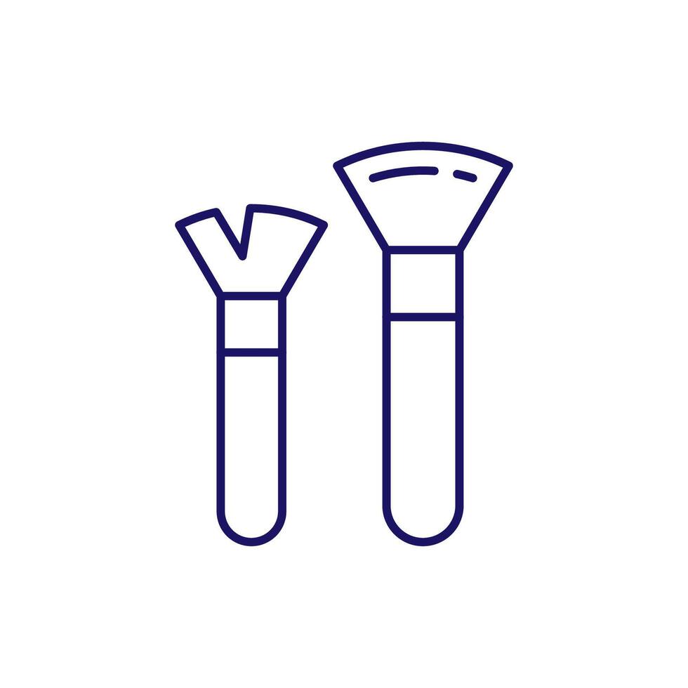 Cosmetic Brush Minimalistic Thin Outline Icon for Web and Graphic Design, Apps, Banners, Social Network and Cards vector