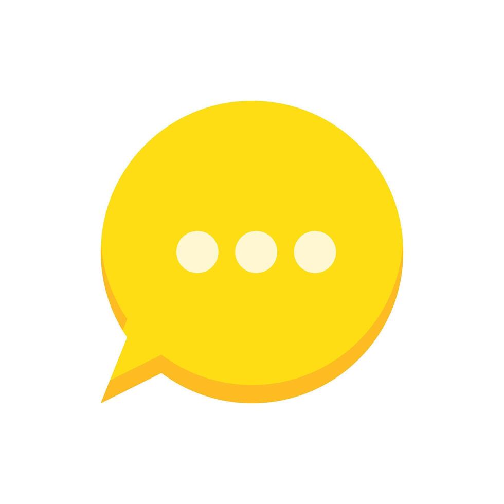 Yellow Speech Bubble Picture in Flat Style for Graphics vector