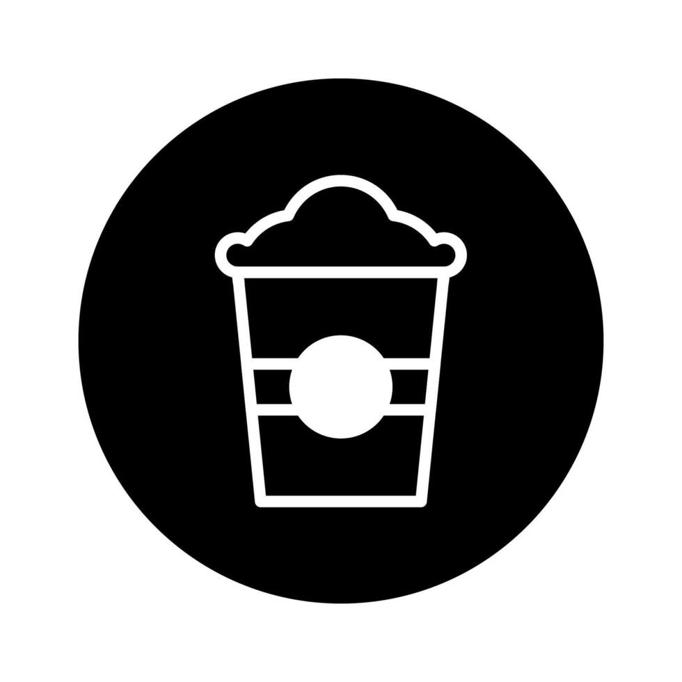 Minimalist coffee cup icon on a circular background offers a simple and modern visual representation of beverage vector