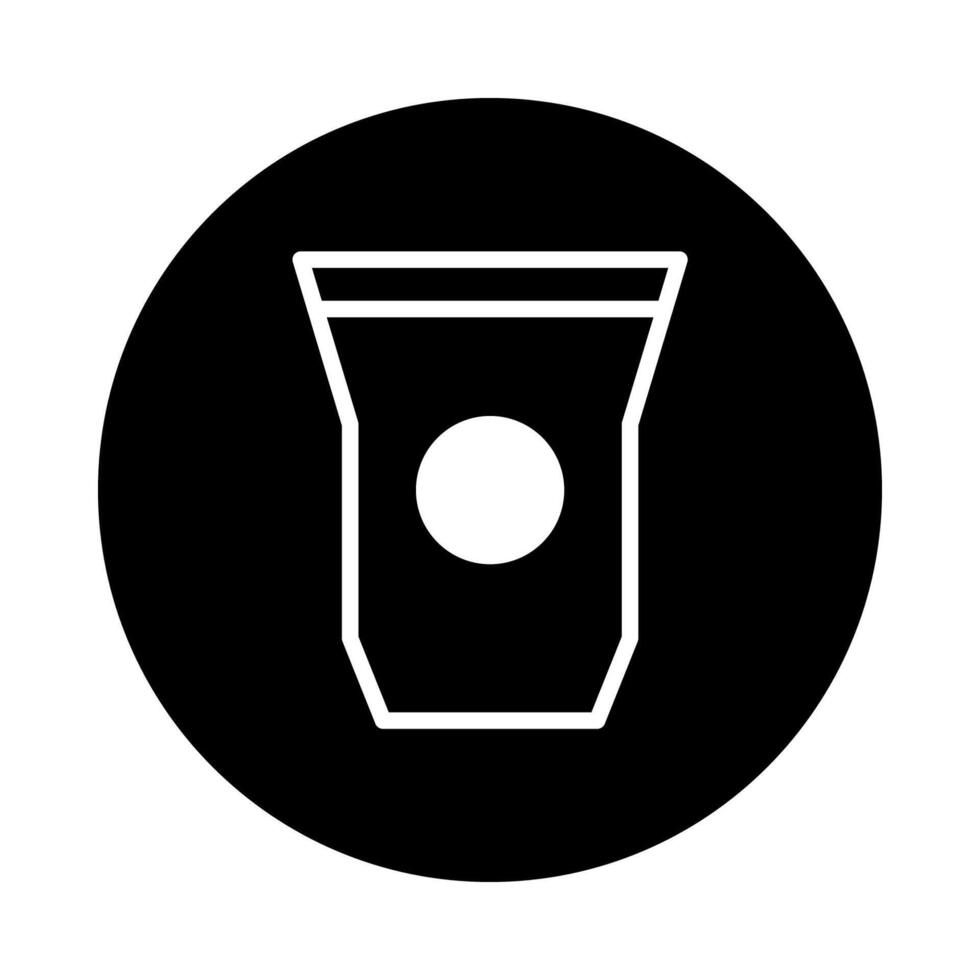 Minimalist coffee cup icon in a black circle great for branding projects and designs that needs an easy to grasp symbol vector