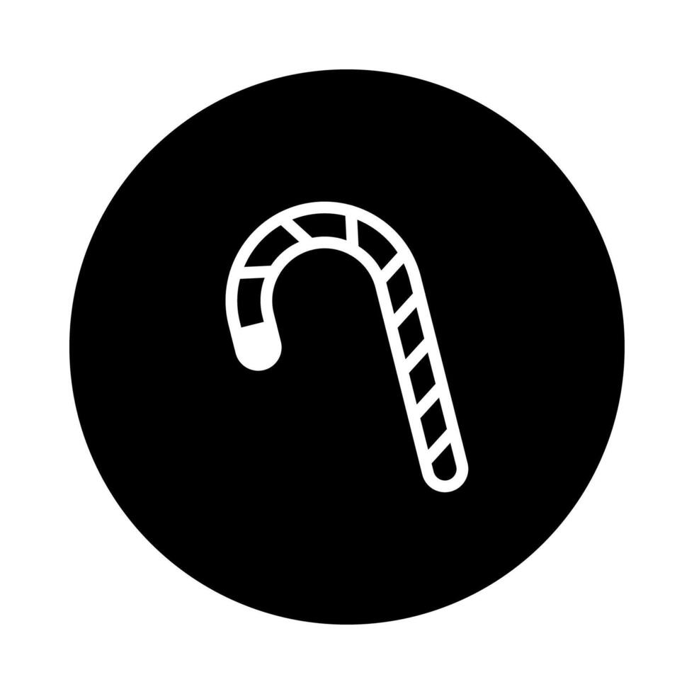 Minimalist candy cane icon design presents a simple yet evocative festive winter holiday sweetness theme christmas season celebrate vector