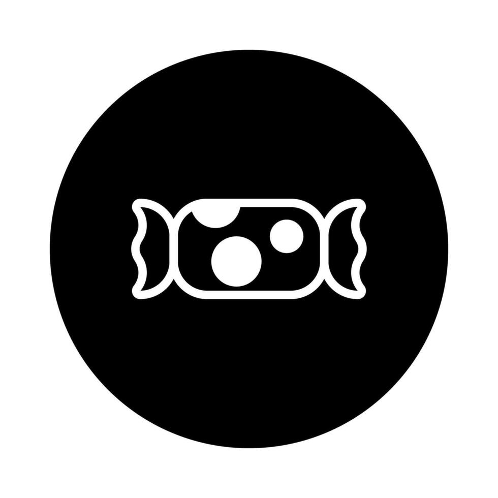 Minimalist candy icon within a circular frame for various projects or designs and visual candy representations vector